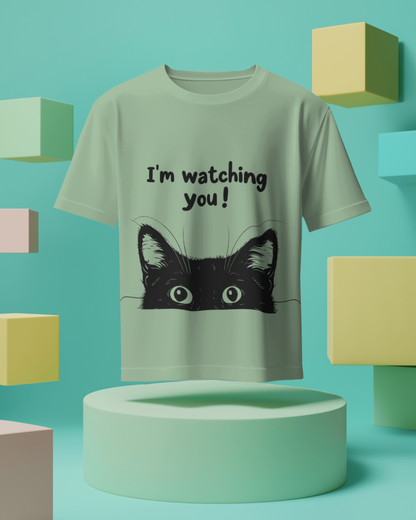 “I’m Watching You” – Unisex Cat Lover T-Shirt | 7 Cool Colors