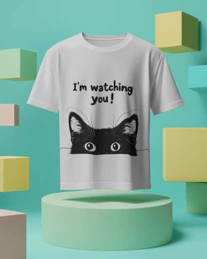 “I’m Watching You” – Unisex Cat Lover T-Shirt | 7 Cool Colors